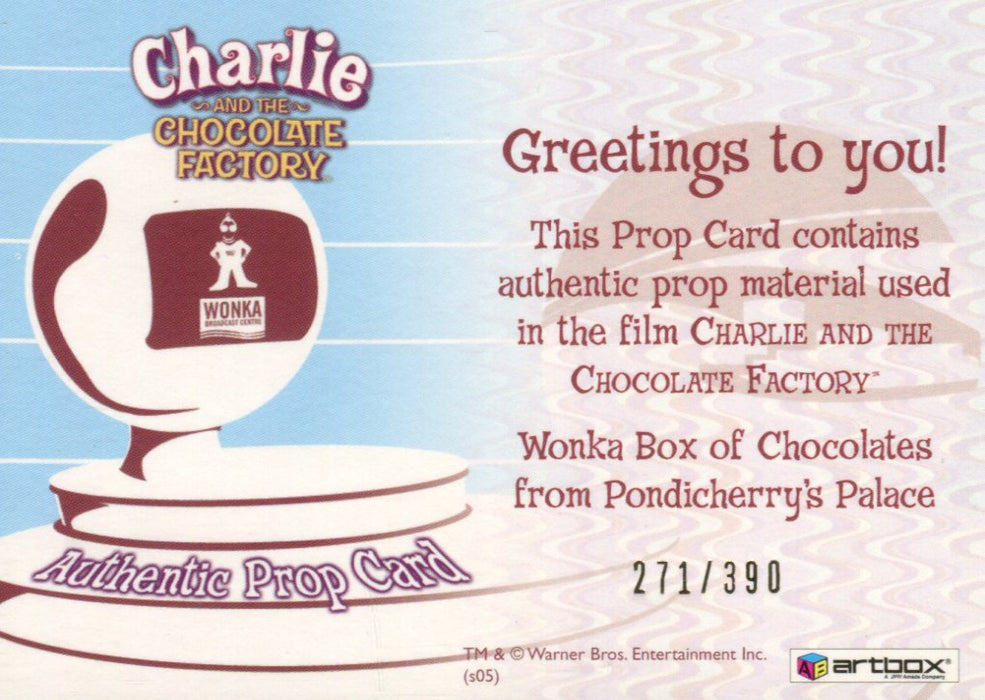 Charlie & Chocolate Factory Wonka Box of Chocolates Prop Card #271/390   - TvMovieCards.com