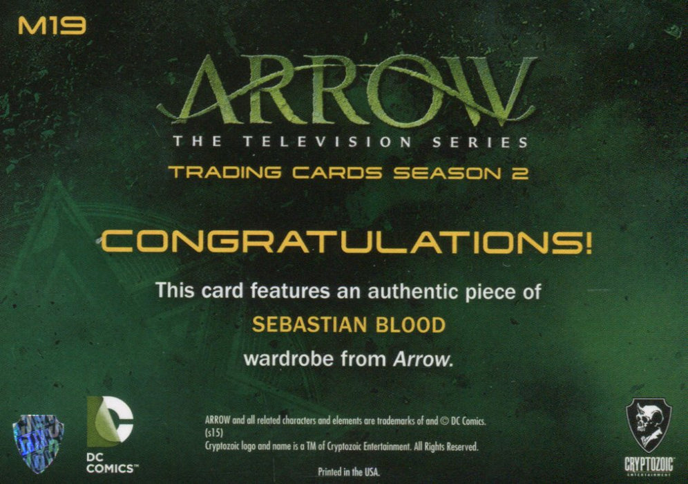 Arrow Season 2 Kevin Alejandro as Sebastian Blood Costume Card M19   - TvMovieCards.com