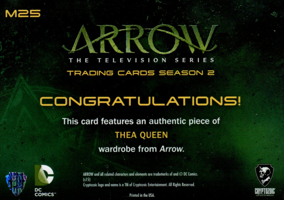 Arrow Season Two Trading Card Album with Costume Card M25 Cryptozoic 2015   - TvMovieCards.com