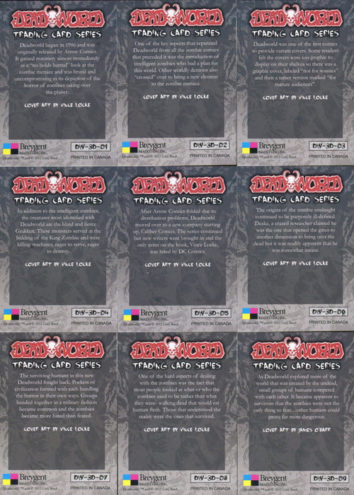 Dead World 3-D Lenticular Chase Card Set 15 Cards Breygent 2012 DEADWORLD   - TvMovieCards.com