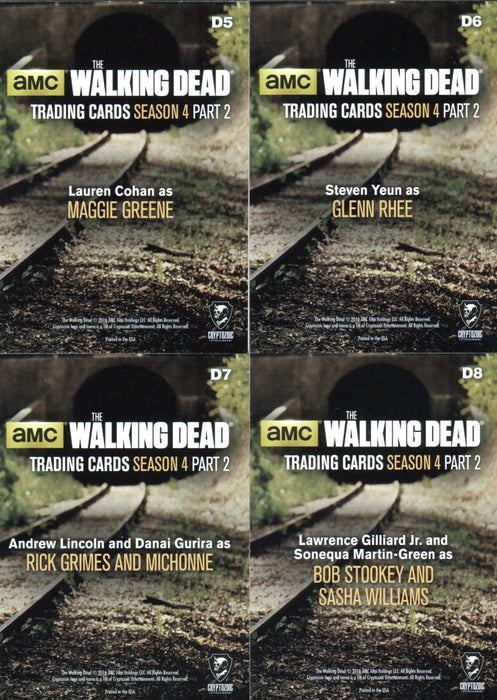 Walking Dead Season 4 Part 2 Posters Chase Card Set D5 thru D8   - TvMovieCards.com