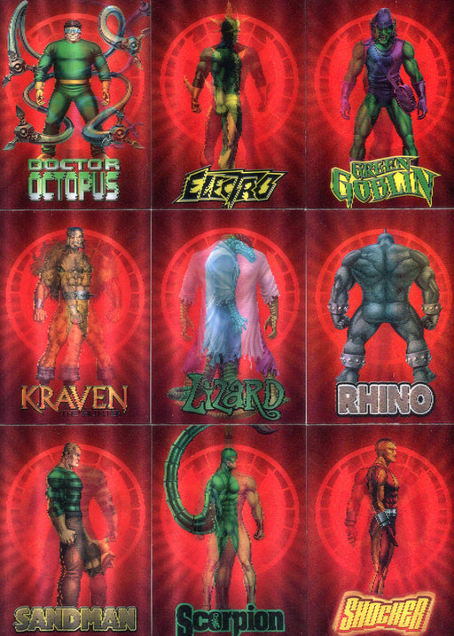 Spider-Man Archives Rogues Gallery Lenticular Motion Chase Card Set R1 thru R9   - TvMovieCards.com