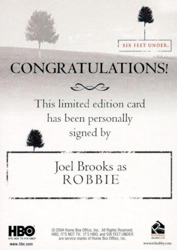 Six Feet Under Seasons 1 & 2 Joel Brooks as Robbie Autograph Card   - TvMovieCards.com