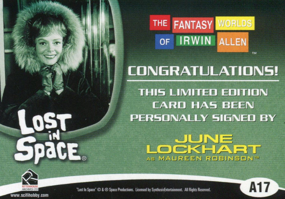 Fantasy Worlds of Irwin Allen Lost in Space June Lockhart Autograph Card A17   - TvMovieCards.com