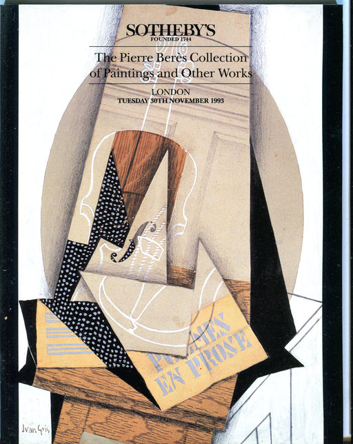 Sothebys Auction Catalog Nov 30 1993 Pierre Beres Collection of Paintings   - TvMovieCards.com