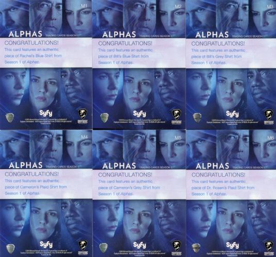 Alphas Season 1 Wardrobe Costume Card Set 10 Cards M1 - M10   - TvMovieCards.com