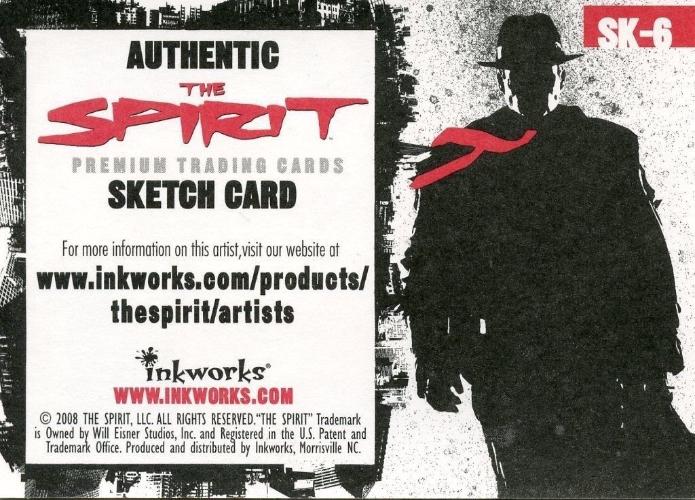Spirit The Spirit Sketch Card by Daniel Cooney SK-6   - TvMovieCards.com