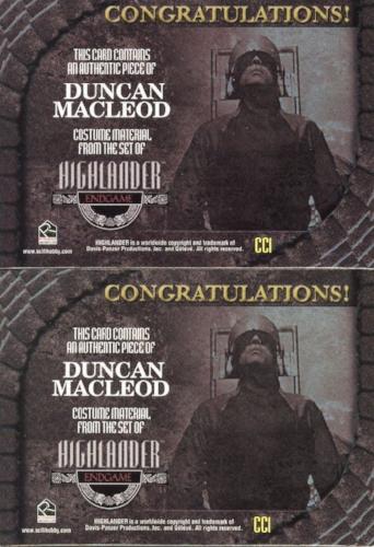 Highlander Complete Adrian Paul as Duncan MacLeod Variant Costume Card Set CC1   - TvMovieCards.com