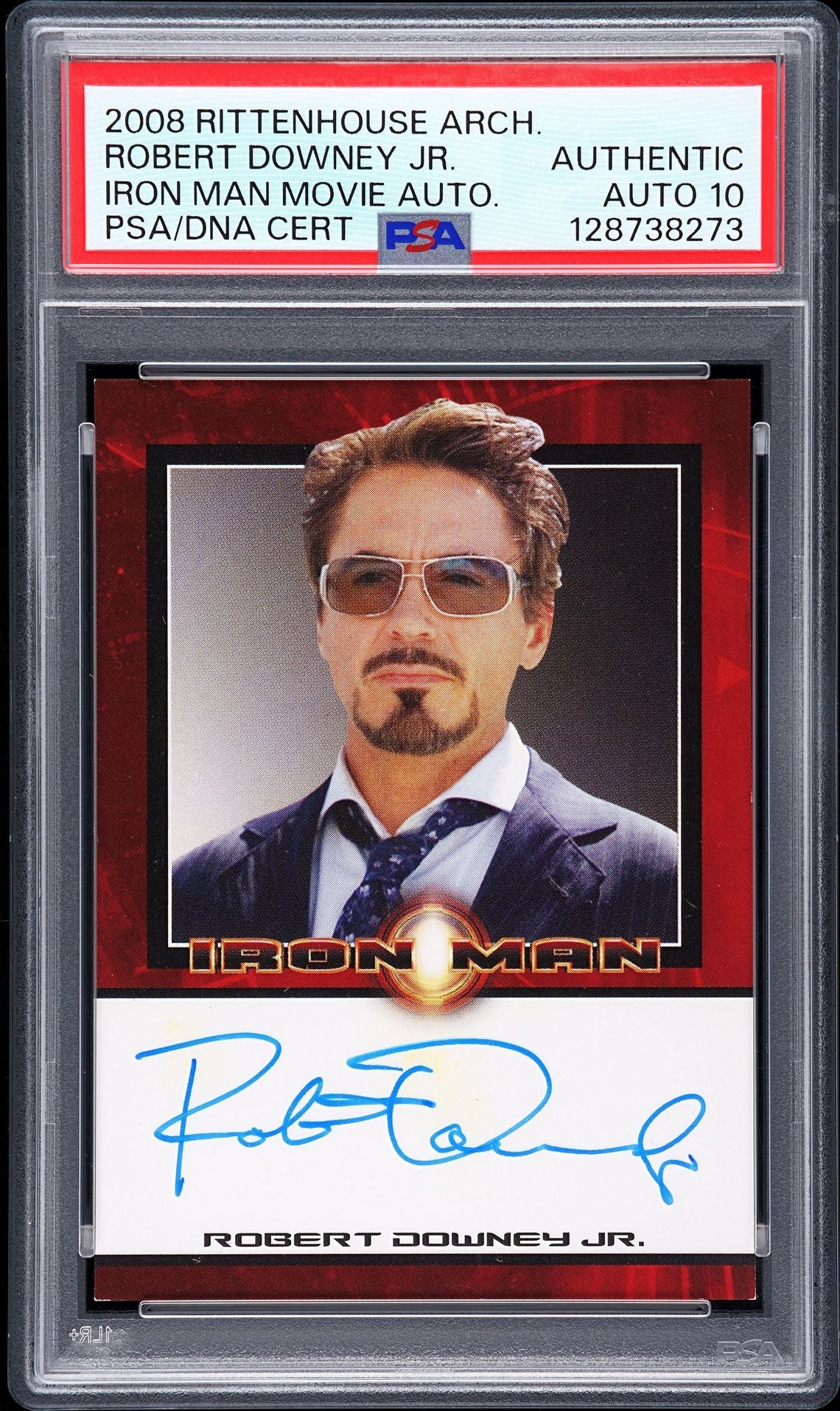 2008 Iron Man Movie Robert Downey Jr. as Tony Stark Autograph Card PSA ...