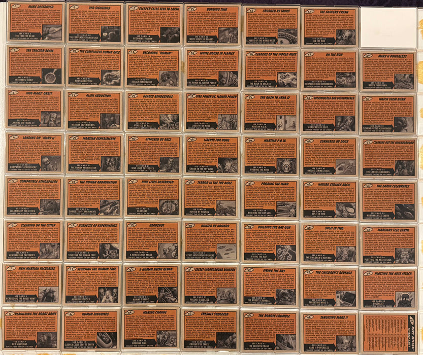 2017 Mars Attacks The Revenge! Base Trading Card Set of 55 Topps #1-55