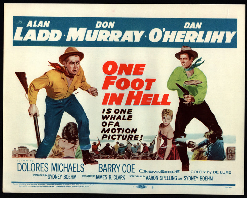 1960 One Foot in Hell Title #1 Lobby Card 11x14 Alan Ladd Don Murray Dan O'Herl - TvMovieCards.com