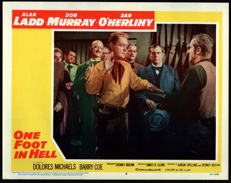 1960 One Foot in Hell #6 Lobby Card 11x14 Alan Ladd Don Murray Dan O'Herlihy - TvMovieCards.com