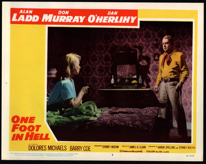 1960 One Foot in Hell #8 Lobby Card 11x14 Alan Ladd Don Murray Dan O'Herlihy - TvMovieCards.com