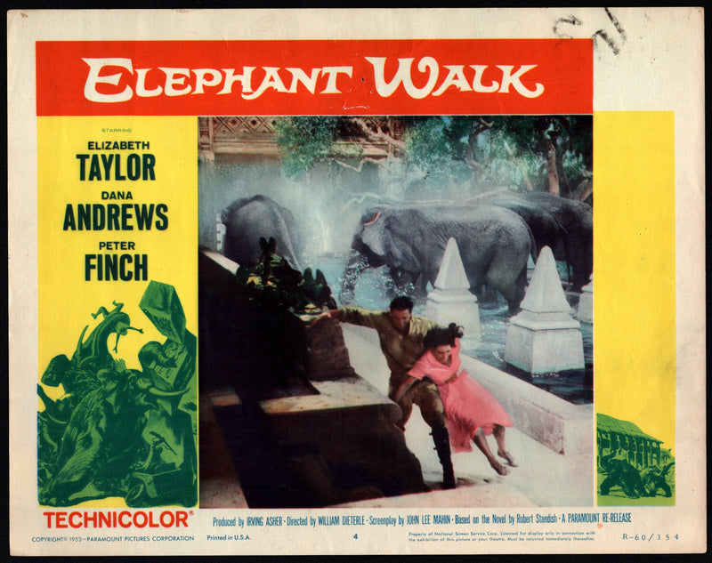 1960R Elephant Walk #4 Lobby Card 11x14 Elizabeth Taylor Dana Andrews Peter Finc - TvMovieCards.com