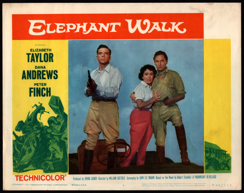 1960R Elephant Walk #6 Lobby Card 11x14 Elizabeth Taylor Dana Andrews Peter Finc - TvMovieCards.com