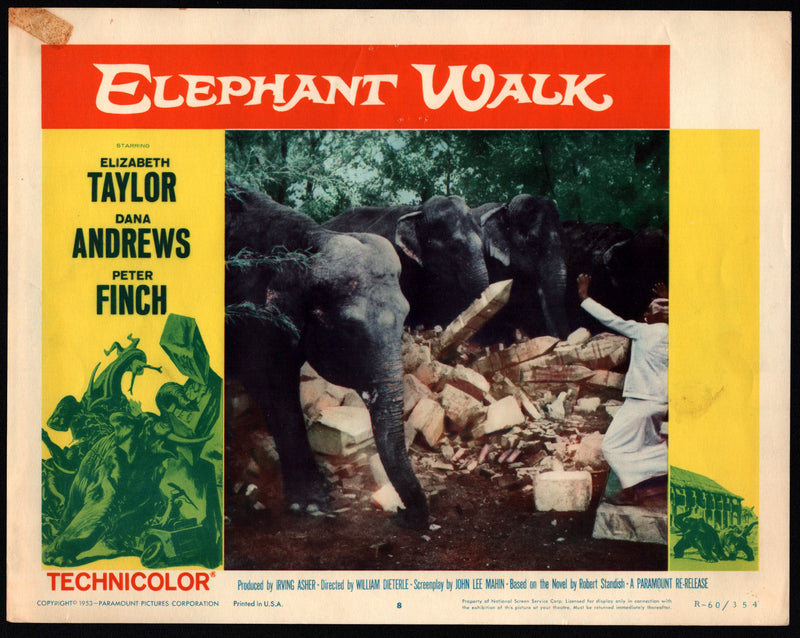 1960R Elephant Walk #8 Lobby Card 11x14 Elizabeth Taylor Dana Andrews Peter Finc - TvMovieCards.com