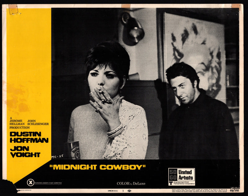 1969 Midnight Cowboy Lobby Card 11 x 14 Dustin Hoffman Jon Voight Sylvia Miles - TvMovieCards.com