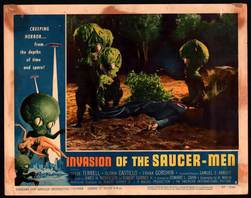 1957 Invasion of the Saucer-men #3 Lobby Card 11 x 14 Steven Terrell Gloria Cast - TvMovieCards.com