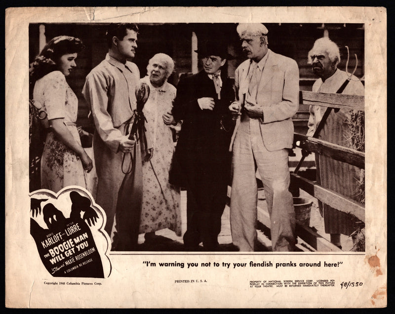 1948R The Boogie Man Will Get You Lobby Card 11 x 14 Boris Karloff Peter Lorre M - TvMovieCards.com