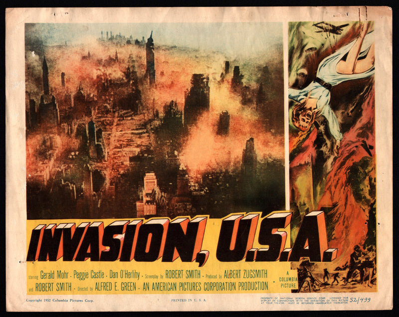 1952 Invasion USA Lobby Card 11 x 14 Gerald Mohr Peggie Castle Dan O'Herlihy - TvMovieCards.com