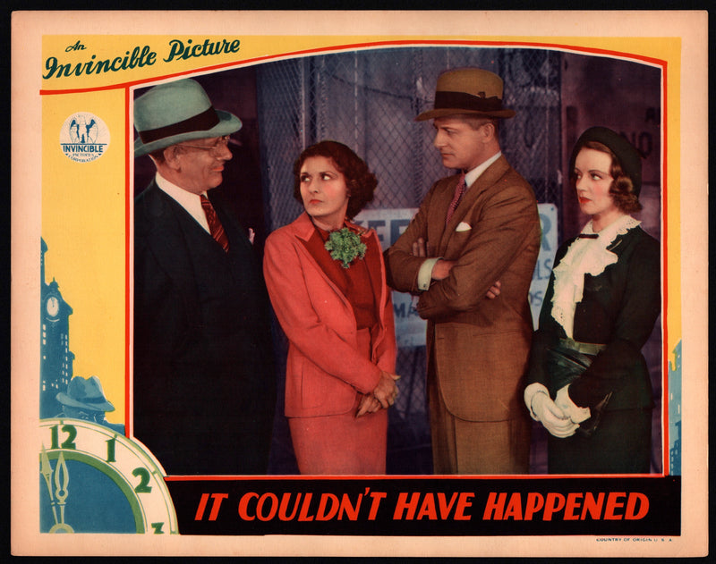 1936 It Couldn't Have Happened Lobby Card 11 x 14 Reginald Denny Evelyn Brent - TvMovieCards.com
