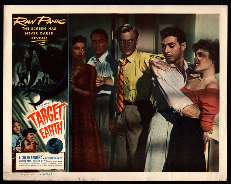 1954 Target Earth Lobby Card 11x14 Richard Denning Kathleen Crowley Virginia Gre - TvMovieCards.com