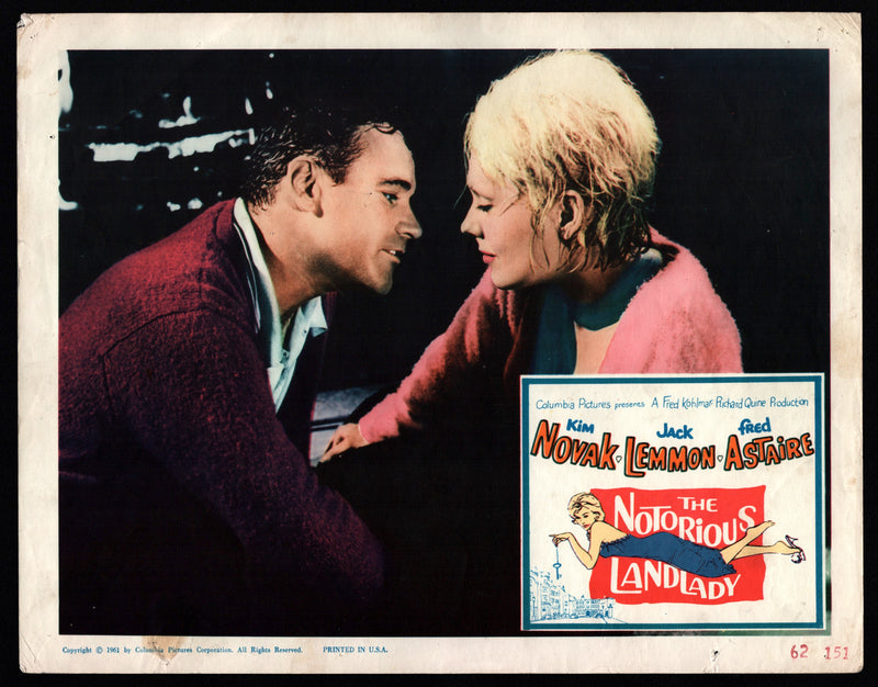 1962 The Notorious Landlady Lobby Card 11x14 Kim Novak Jack Lemmon Fred Astaire - TvMovieCards.com