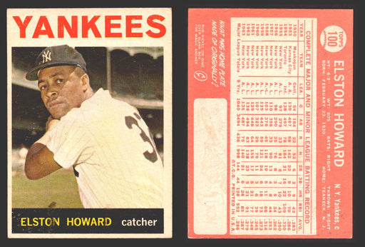 1964 Topps Baseball Trading Card You Pick Singles #100-#199 VG/EX #	100 Elston Howard - New York Yankees  - TvMovieCards.com