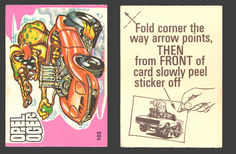 Fantastic Odd Rods Series 1 Vintage Sticker Cards Donruss #67-132 You Pick Singles