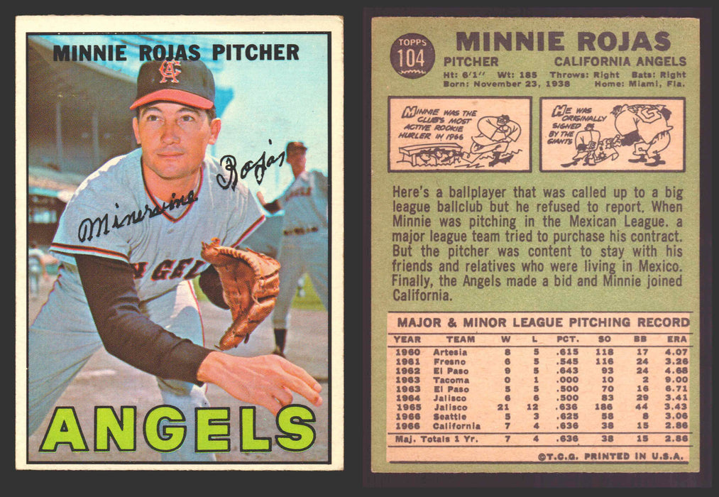 1967 Topps Baseball Trading Card You Pick Singles #100-#199 VG/EX #	104 Minnie Rojas - California Angels RC  - TvMovieCards.com