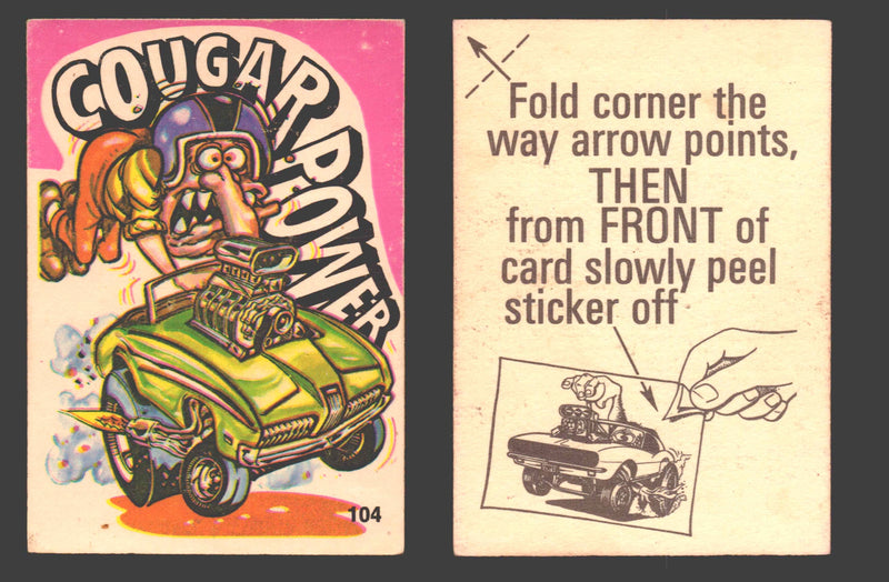 Fantastic Odd Rods Series 1 Vintage Sticker Cards Donruss #67-132 You Pick Singles