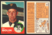 1963 Topps Baseball Trading Card You Pick Singles #100-#199 VG/EX #	106 Bobby Bolin - San Francisco Giants  - TvMovieCards.com