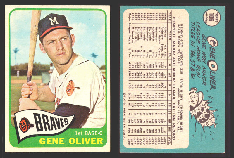 1965 Topps Baseball Trading Card You Pick Singles #100-#199 VG/EX   - TvMovieCards.com