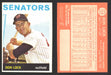1964 Topps Baseball Trading Card You Pick Singles #100-#199 VG/EX #	114 Don Lock - Washington Senators  - TvMovieCards.com