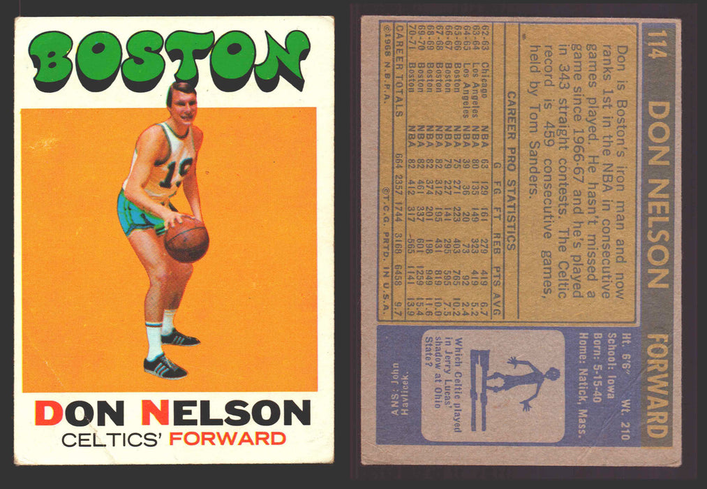 1970-71 Topps Basketball Trading Card You Pick Singles #1-#151 VG/EX #	114 Don Nelson - Boston Celtics (creased)  - TvMovieCards.com