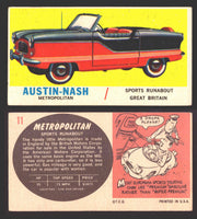 1961 Topps Sports Cars (White Back) Vintage Trading Cards #1-#66 You Pick Single #11 Austin-Nash Metropolitan - TvMovieCards.com