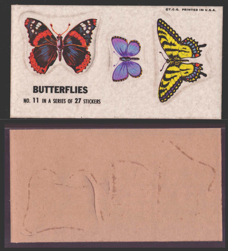 1967 Disgusting Disguises Sticker Trading Card You Pick Singles #1-27 #	 11   Butterflies  - TvMovieCards.com