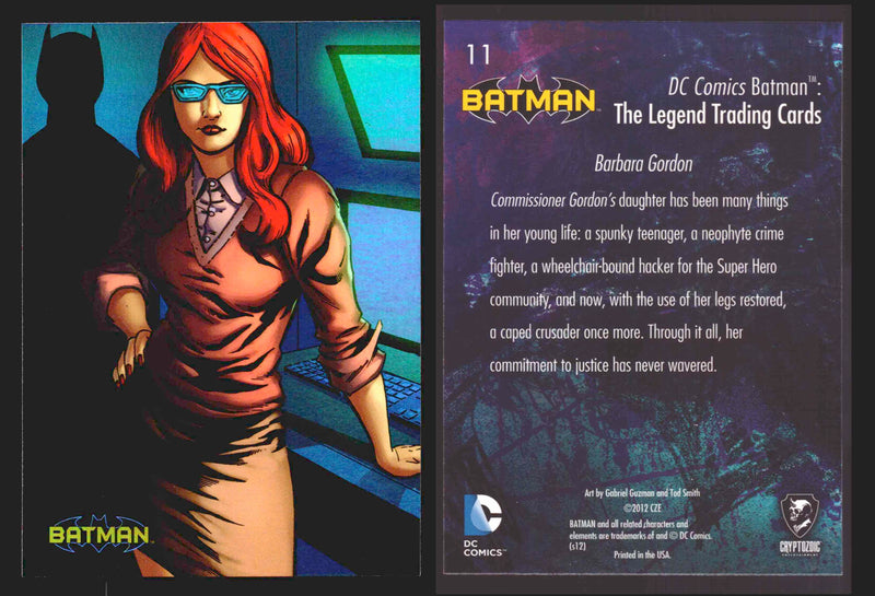 DC Comics Batman The Legend Parallel HoloFoil Base Trading Card Singles #1-63 11 Barbara Gordon - TvMovieCards.com