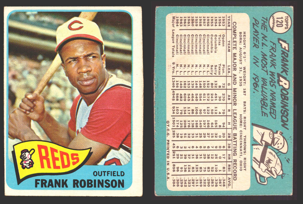 1965 Topps Baseball Trading Card You Pick Singles #100-#199 VG/EX #	120 Frank Robinson - Cincinnati Reds  - TvMovieCards.com