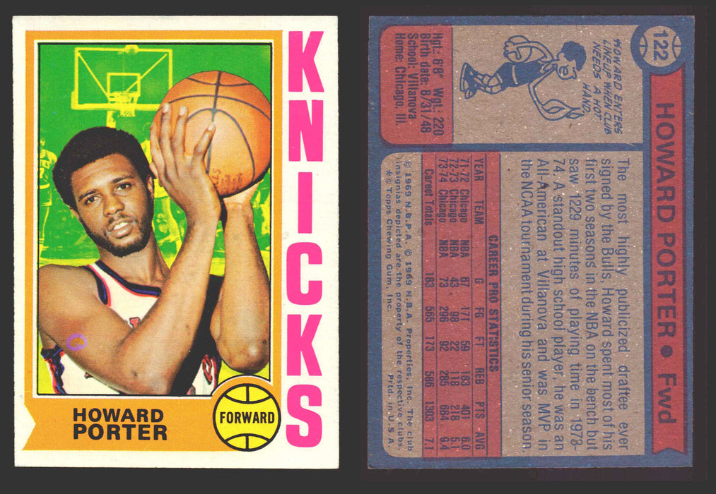 1974-75 Topps Basketball Trading Card You Pick Singles #100-#199 VG/EX #	122 Howard Porter - New York Knicks  - TvMovieCards.com