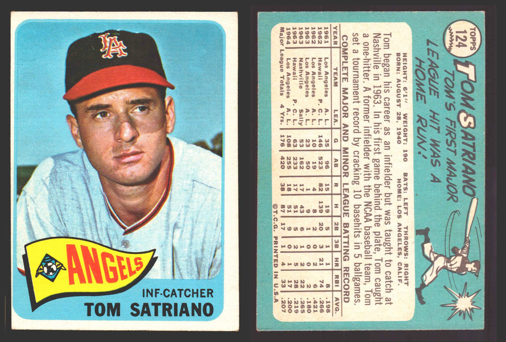 1965 Topps Baseball Trading Card You Pick Singles #100-#199 VG/EX #	124 Tom Satriano - Los Angeles Angels  - TvMovieCards.com