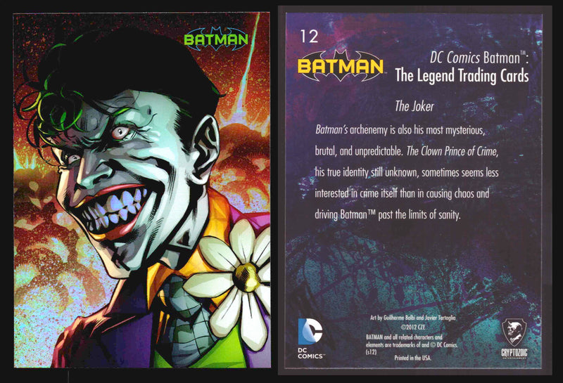 DC Comics Batman The Legend Parallel HoloFoil Base Trading Card Singles #1-63 12 The Joker - TvMovieCards.com