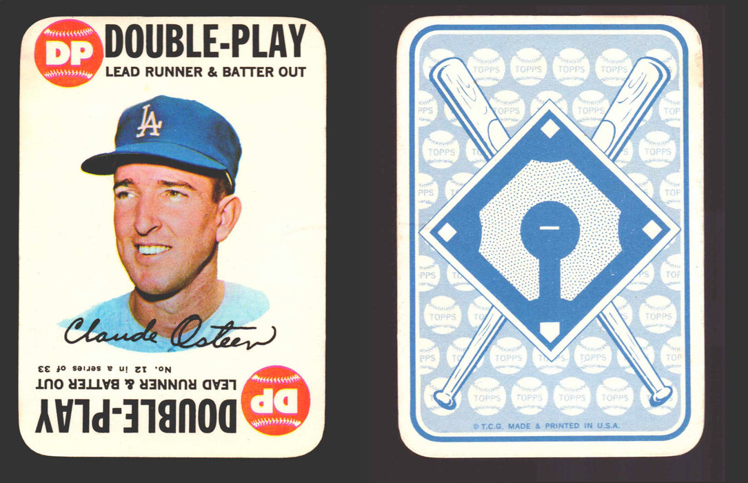 1968 Topps Baseball Game Card You Pick Single Cards #2-33 Mickey Mantle #	12 Claude Osteen - Los Angeles Dodgers  - TvMovieCards.com