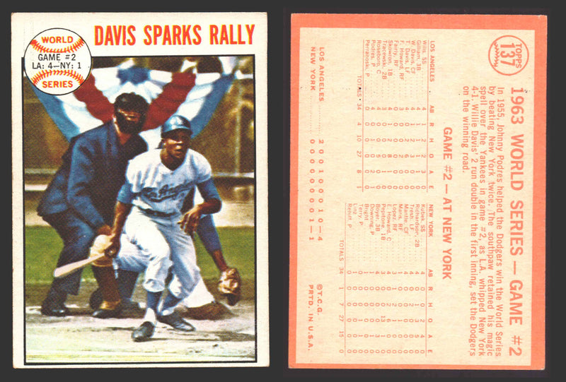 1964 Topps Baseball Trading Card You Pick Singles #100-#199 VG/EX #	137 World Series Game 2 - Davis Sparks Rally  - TvMovieCards.com
