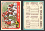 1965 Topps Baseball Trading Card You Pick Singles #100-#199 VG/EX #	139 1964 World Series Summary - The Cards Celebrate  - TvMovieCards.com
