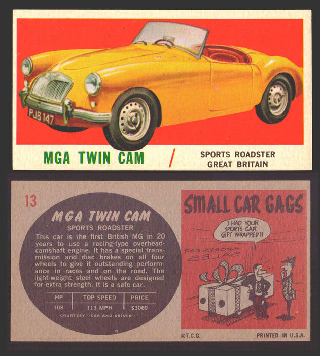 1961 Topps Sports Cars (Gray Back) Vintage Trading Cards #1-#66 You Pick Singles #13   MGA Twin Cam  - TvMovieCards.com