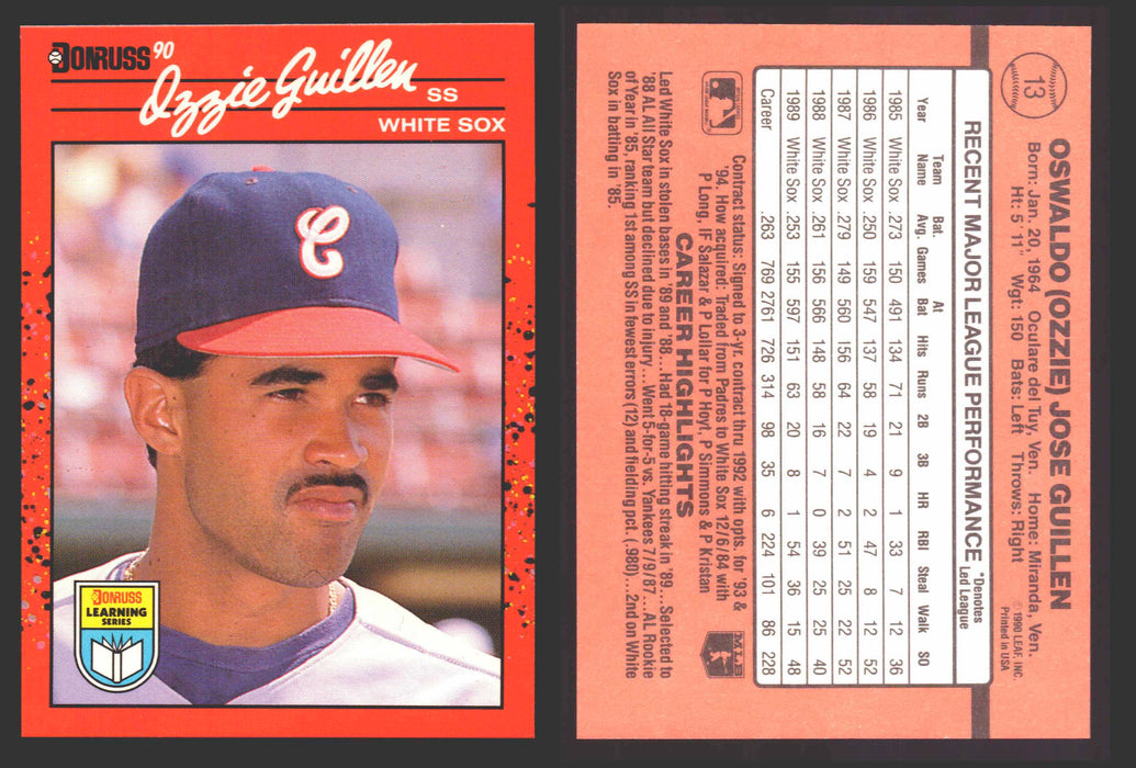 1990 Donruss Baseball Learning Series Trading Card You Pick Singles #1-55 #	13 Ozzie Guillen  - TvMovieCards.com