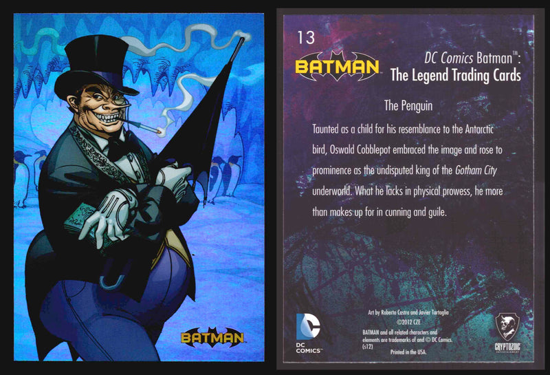 DC Comics Batman The Legend Parallel HoloFoil Base Trading Card Singles #1-63 13 The Penguin - TvMovieCards.com