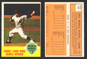 1963 Topps Baseball Trading Card You Pick Singles #100-#199 VG/EX #	142 World Series Game 1 - Yanks' Ford Wins Series Opener  - TvMovieCards.com