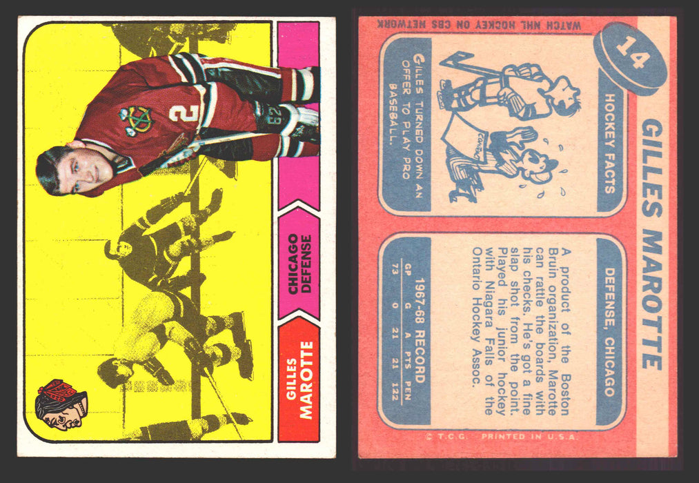 1968-69 Topps NHL Hockey Trading Card You Pick Singles #1-#118 VG/EX #	14 Gilles Marotte  - TvMovieCards.com